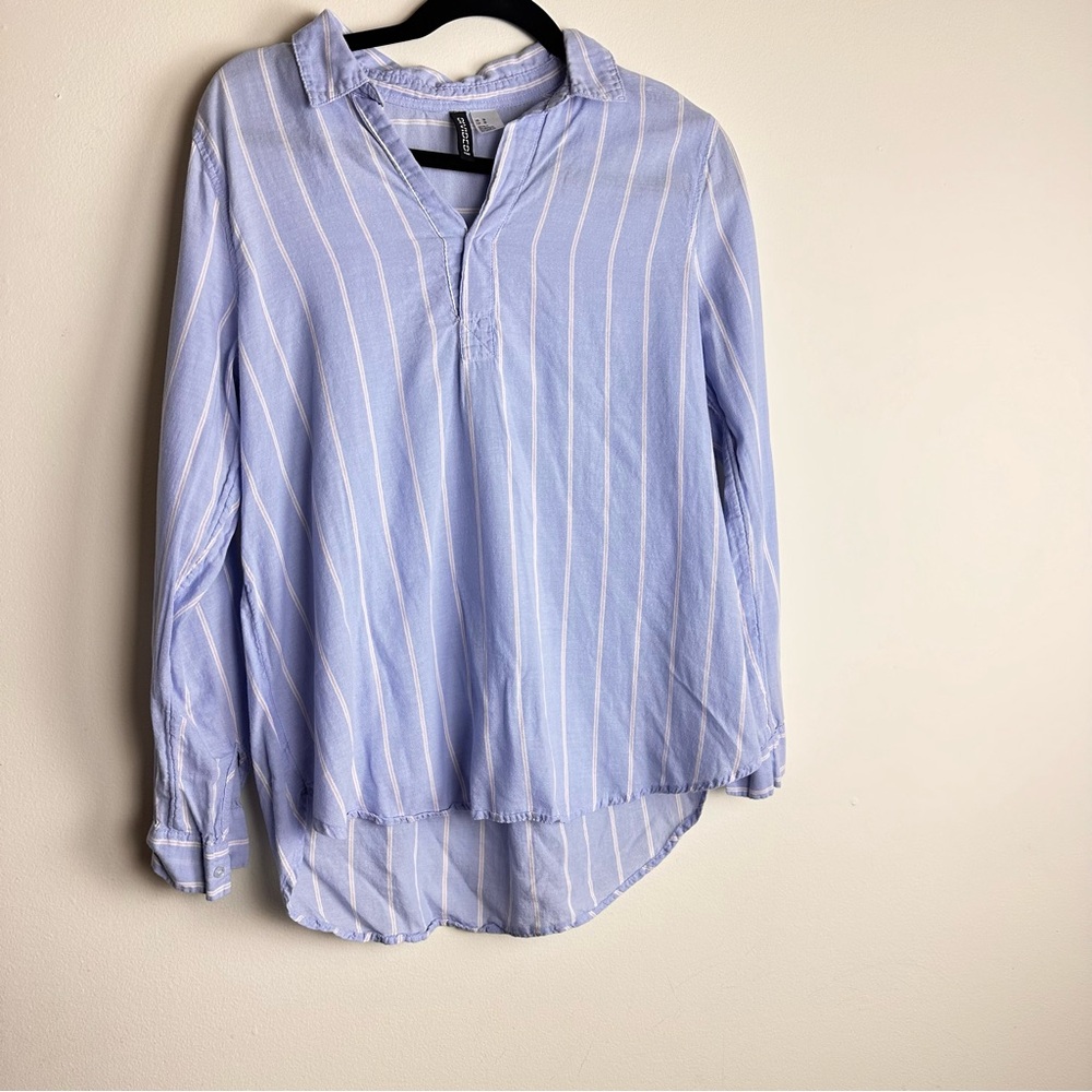 H&M Blue Striped  long sleeve Shirt